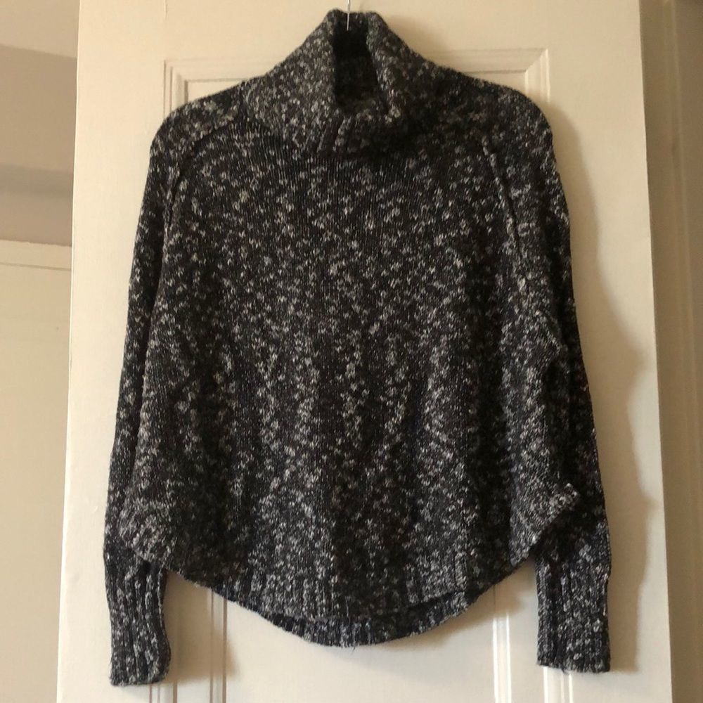 Lucky Brand cozy black and white cotton blend turtleneck sweater, size S